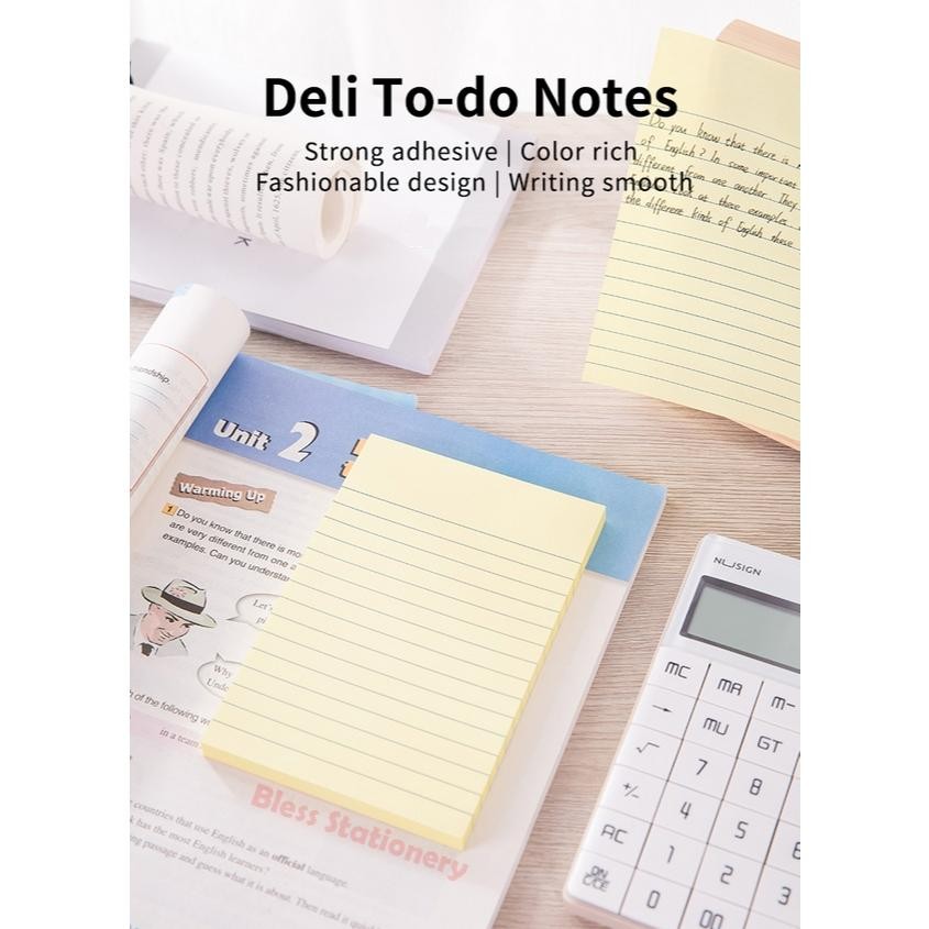 

Deli To do notes Sticky notes Memo tempel garis Pad notes Kertas memo garis AST