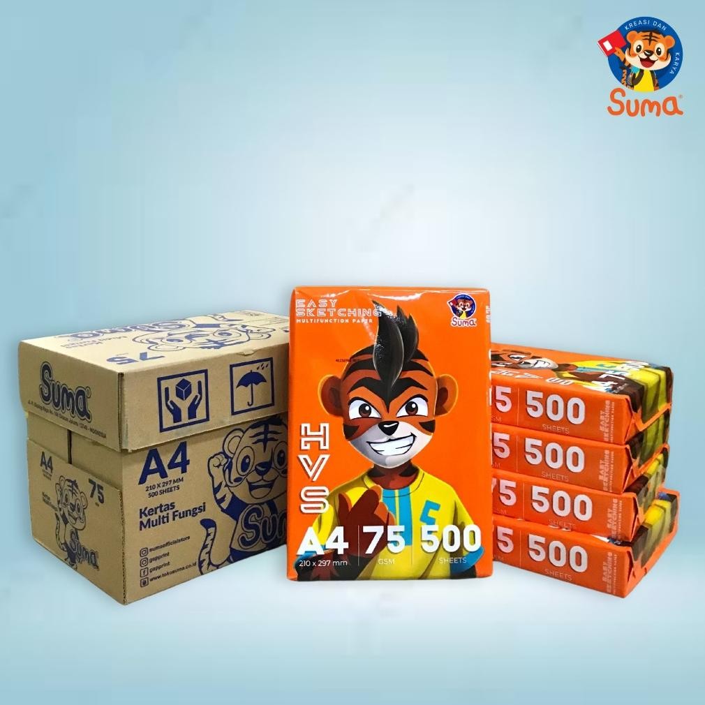 

Kertas HVS Ukuran A4 75 GSM 1 RIM Copy Paper 500 Lembar AST