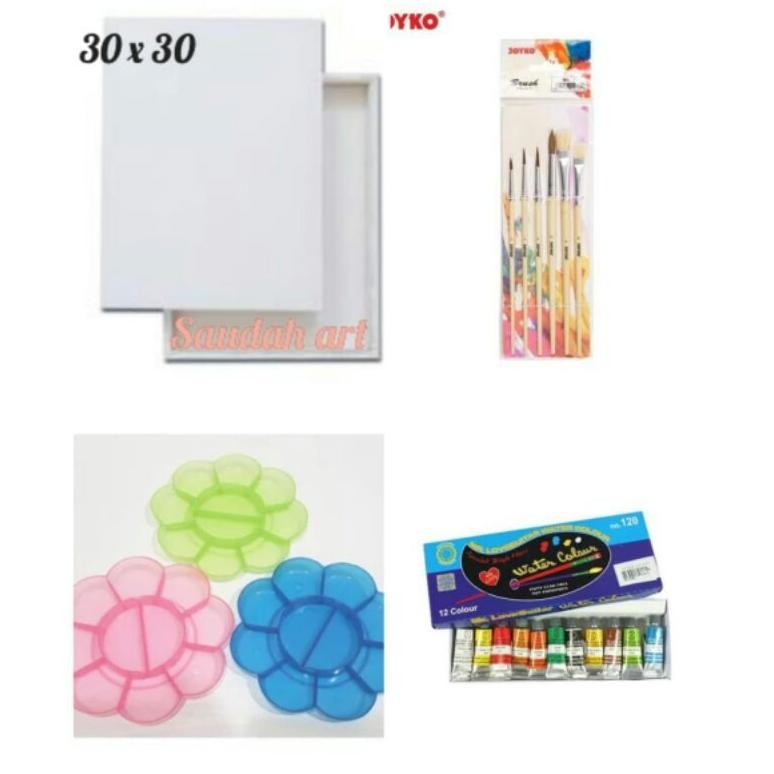 

Paket Kancas Lukis (kanvas 30x30, kuas, palet, cat air) AST