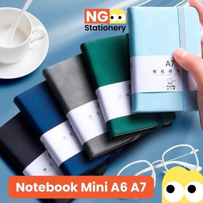 

Ng Stationery - Notebook Mini A6 A7 Buku Diary Catatan Kecil Buku Cover Kulit Buku Tulis Mini Pocket Simple Memo Note Co