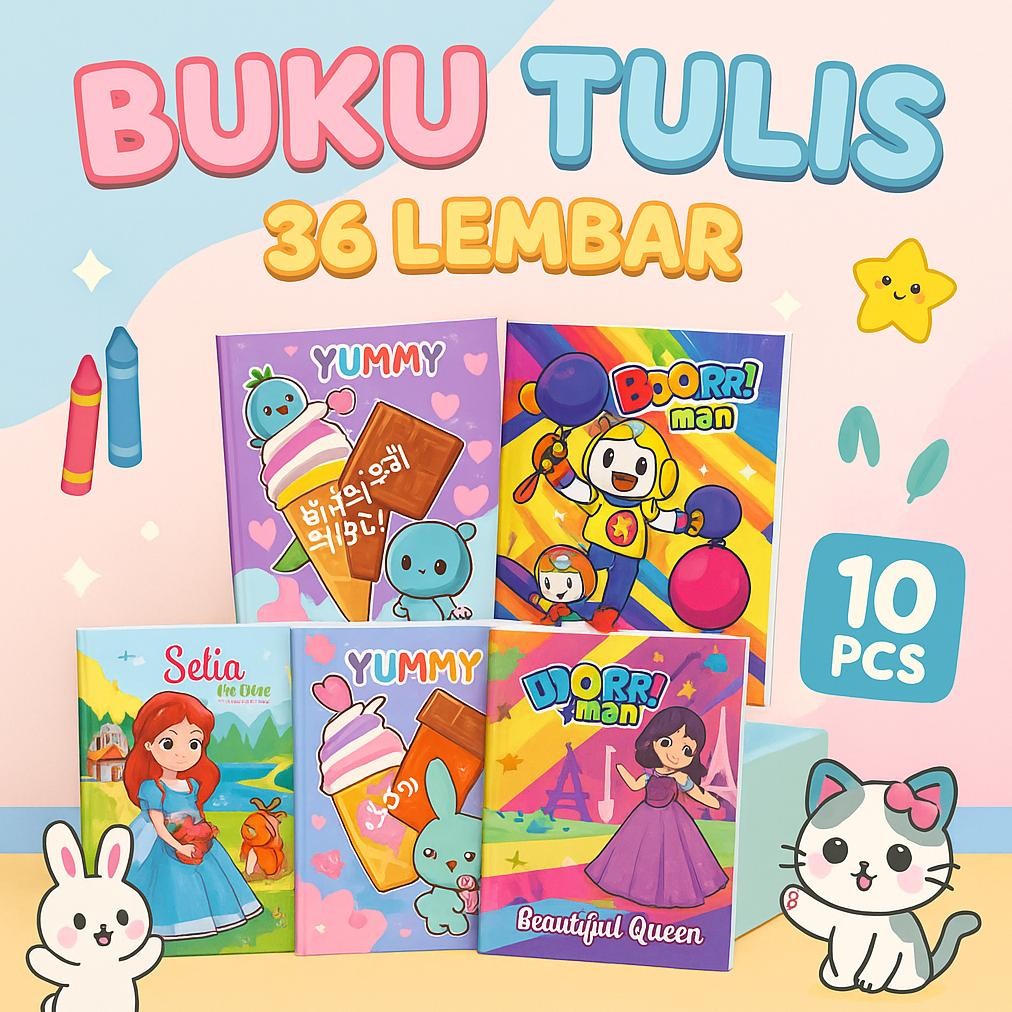 

Buku Tulis Okay Ekonomis 36 Lembar A5 Isi 10 Pcs AST