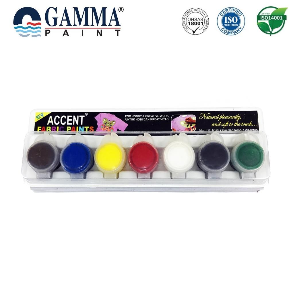 

Accent FABRIC Paint Set 7 WARNA - Cat Untuk Kain - Acrylic Water-based AST