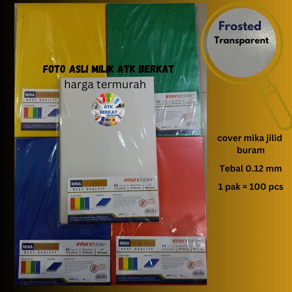 

[100 pcs] cover mika plastik jilid Buram 0.12mm AST