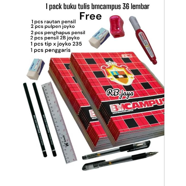 

PROMO PAKET LENGKAP BUKU TULIS BMCAMPUS 36 LEMBAR 1 PACK ISI 10 BUKU AST
