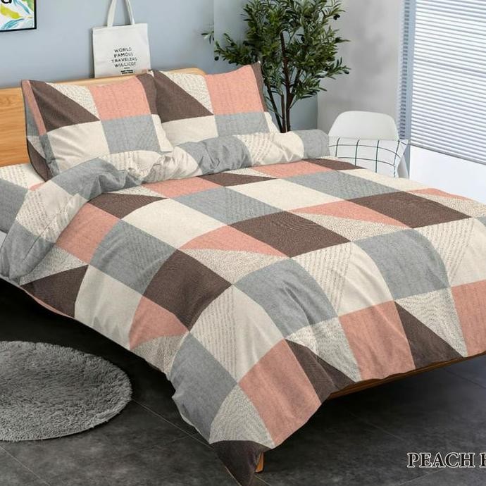 Sprei Halus katun Jepang 2in1Sorong 120x200 rumbai, 120x200(Peachblok)