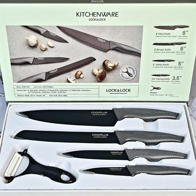 Pisau Set / Knife Set Black Lock & Lock Isi 5 Pisau Lock N Lock