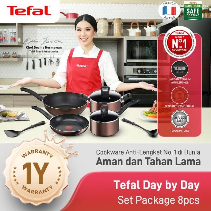 

Tefal Day By Day Set Package 8 Pcs - Wajan Panci Hampers Parsel Gift