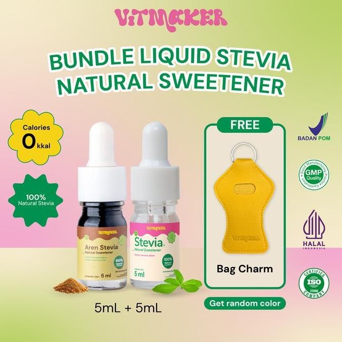 

Free Bag Charm [Bundle] Stevia 5Ml Original + Stevia 5Ml Aren Vitmaker Liquid Stevia Pemanis Alami (Pengganti Gula Dengan 0 Calorie) Halal Dan Bpom Stevia Pemanis
