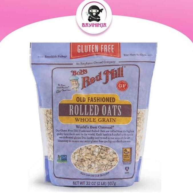 

Bobs Red Mill Gluten Free Old Fashioned Rolled Oats Whole Grain 907 G
