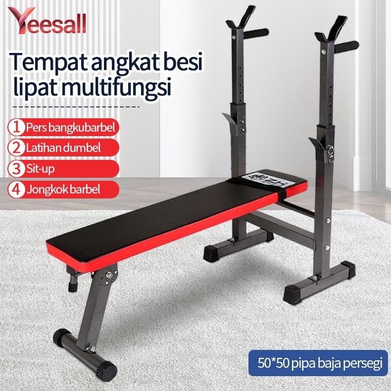 Bench Press Kecil Multi Fungsi Berat Bangku Alat Olahraga Rumahan Fitness Gym Sit Up Board Rak Barbe