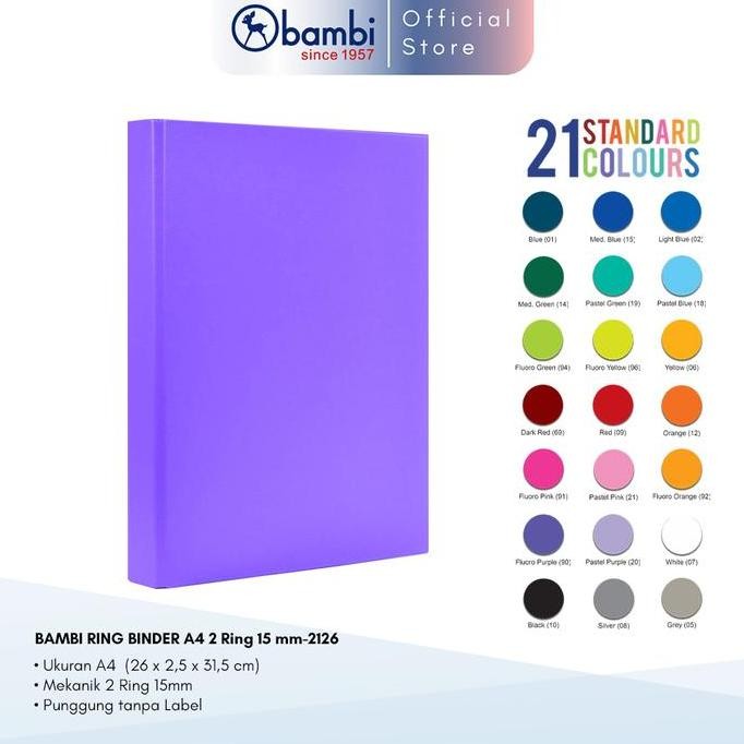 

Bambi D-Type 2 Ring Binder A4 2126 Kapasitas 15Mm Tebal 3Cm Co