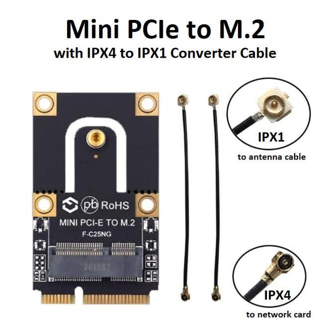 Mini Pcie To M.2 Ngff Wifi E Key Converter Adapter Cable Wireless New Stok