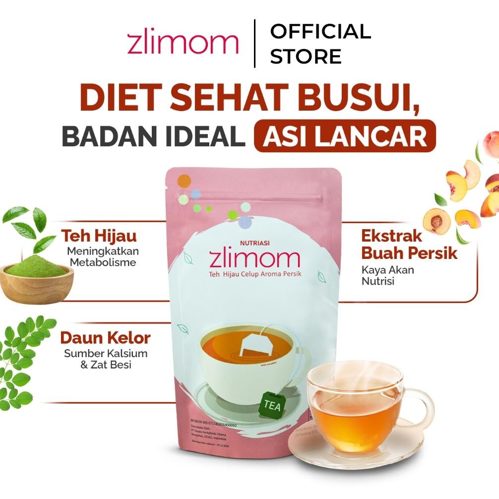 

Zlimom Teh Hijau Celup Aroma Persik 30 Kantong Teh Opsimom
