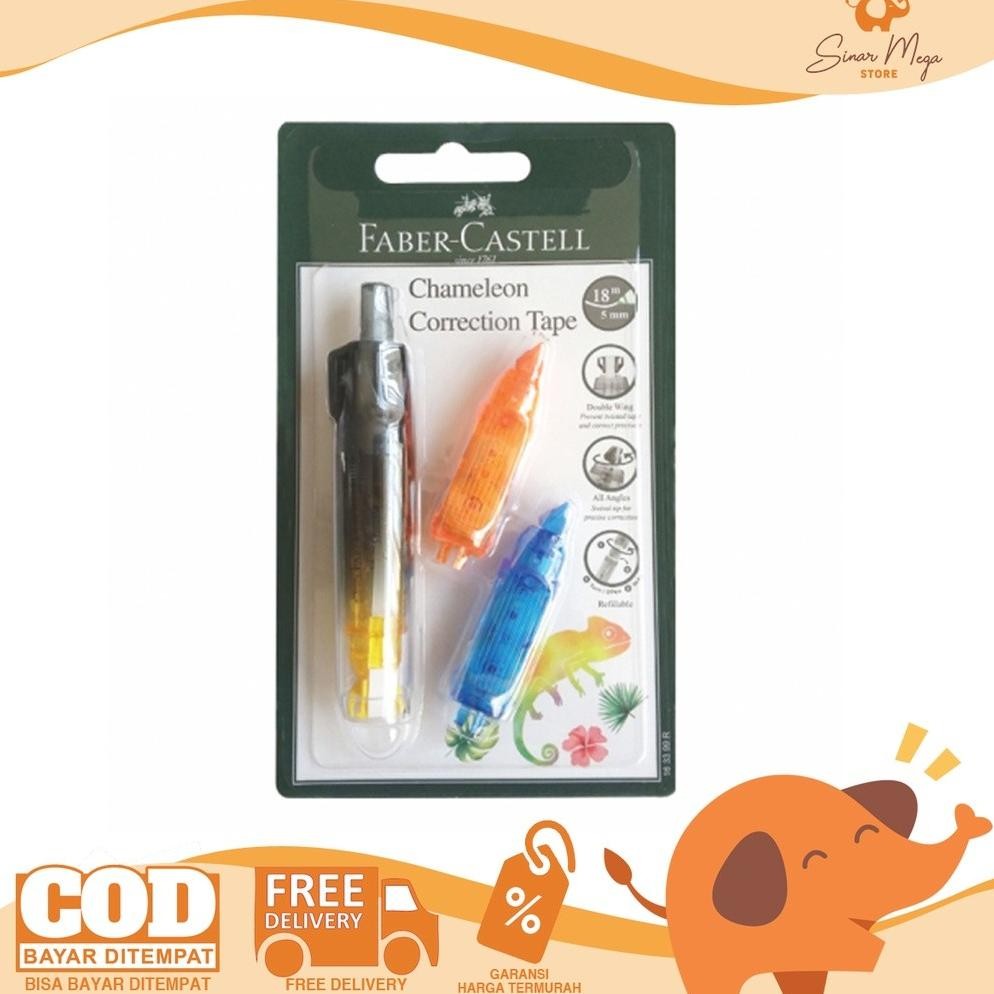 

Faber Castell Chameleon Correction Tape + 2 Refill Bar "BLACK" /Tip-Ex Pita Kertas Murah Berkualitas