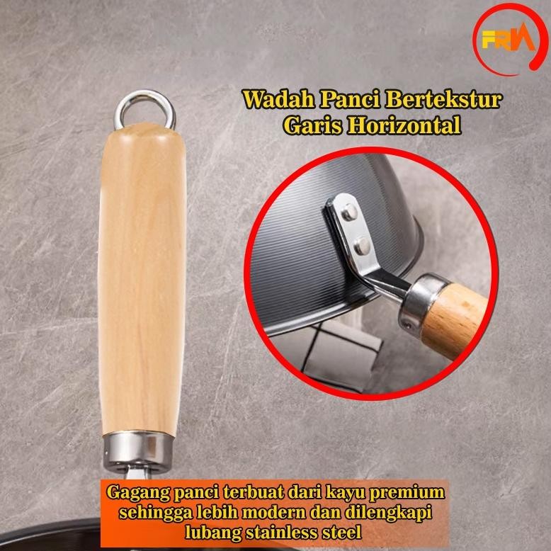 FRN Kitchenware -  Panci Susu Tutup Kaca Panci Sop Gagang Kayu 24cm Serbaguna