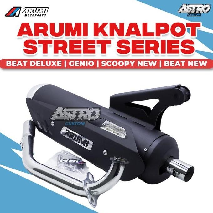 Knalpot Arumi Beat Deluxe Scoopy Fi Esp Koj Genio Street Series Standart Racing Full Cnc Kenalpot Or