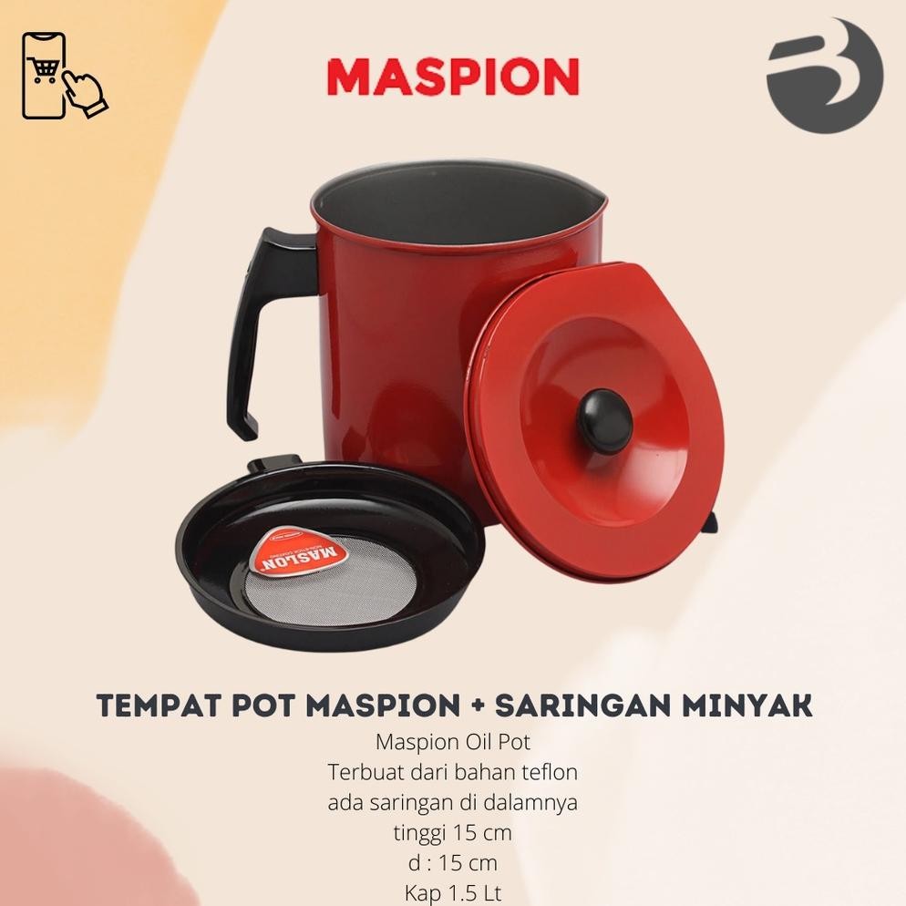 Tempat Minyak Goreng OIL POT MASPION + SARINGAN Minyak