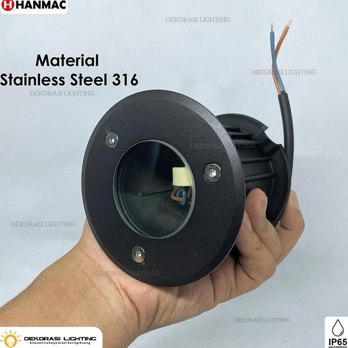 Lampu lantai body hitam taman sorot waterproof outdoor ip65 led dekor