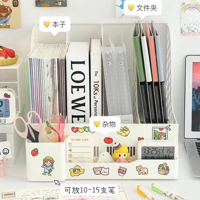 

Rak Buku Sekat - Penyimpanan Barang Pena - Desk Organizer Aesthetic