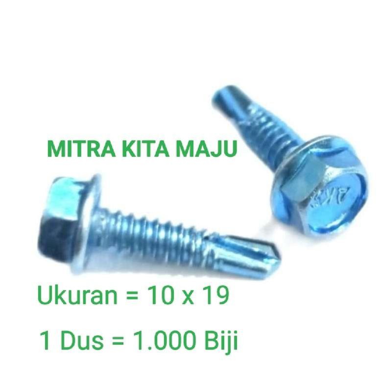 Baut Baja Ringan 10X19 Aks 1 Dus / Skrup Baja Ringan 10X19 Aks 1 Dus / Baut Baja Ringan 10X19 1 Dus