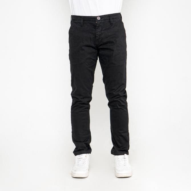 Oxygen Denim Prime Relax Chino Pants Slim Fit Stretch - Black (7412)
