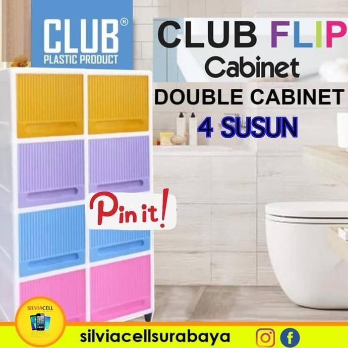 Club Flip Double Cabinet Susun 4 | Lemari Plastik | Cabinet Plastik Co