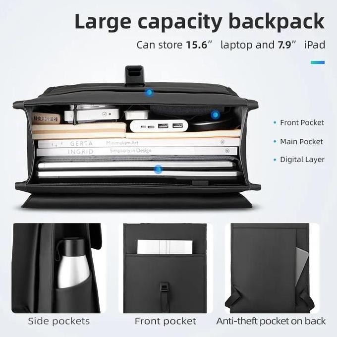 Murah Mark Ryden Tas Ransel Backpack  Laptop 15.6 Inch Mr1611 - Hitam