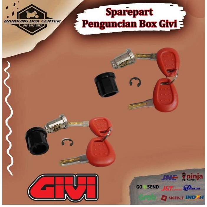 Sparepart Penguncian Box Givi Kunci Set Untuk Top Box Givi Rumah Kunci Hemat