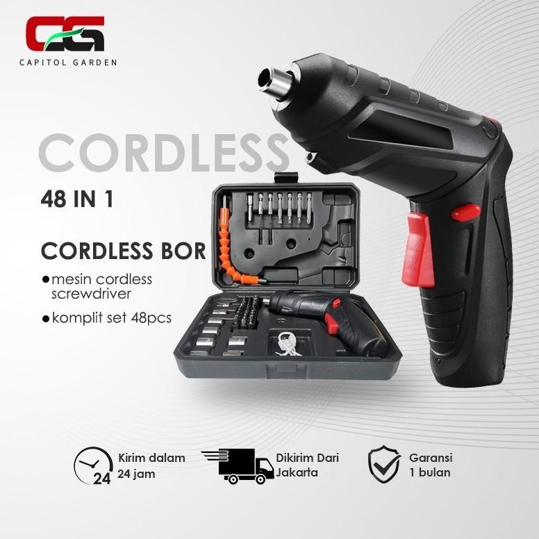 COD Mesin Bor Obeng Baterai Cordless Folding Li-ion Cordless Drill Set - Toolbox Set - Cordless - Sc