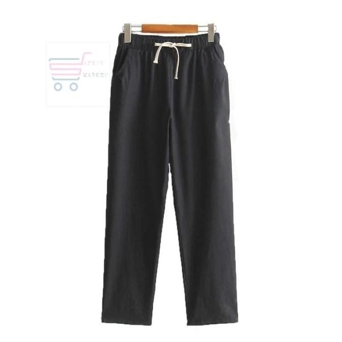 Celana Pria Linen 7/9 Hip-hop Harem Baggy Hippie