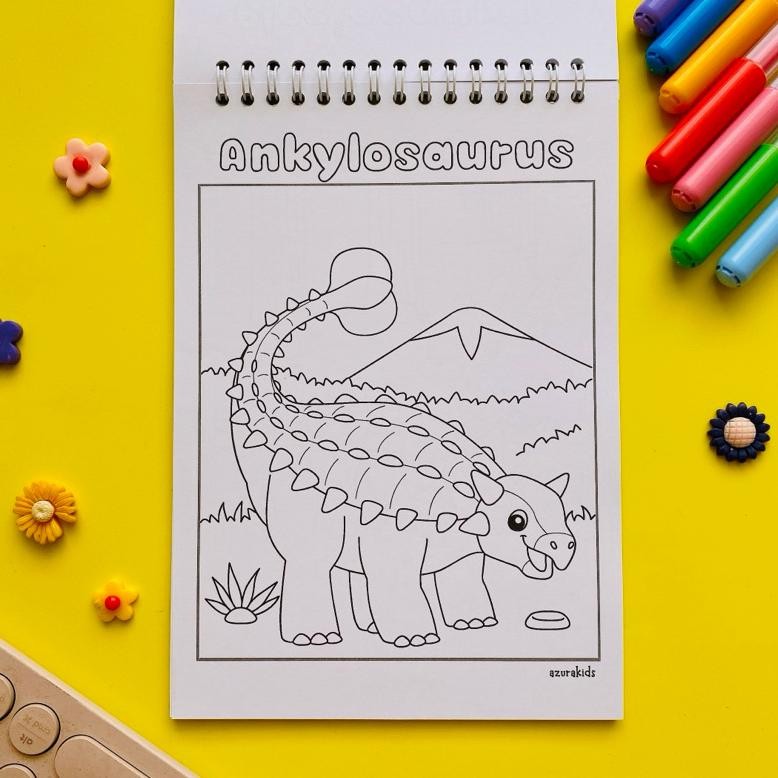 

Dinosaurus Coloring Book For Kids Bilingual Book Indonesia Inggris