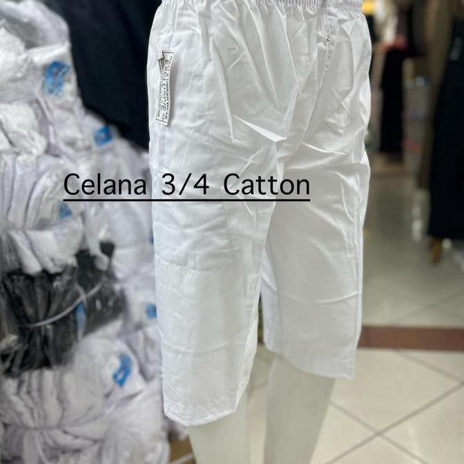 Celana pria putih 3/4 celana dalaman gamis catton celana haji dan umroh pria Katun Twill Lembut Nyam