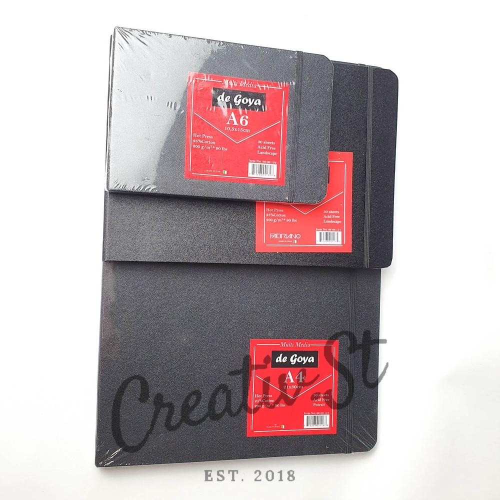 

De Goya Stitch Watercolor Book A6 A5 A4 Hot Press Potrait Landscape Buku Sketsa Lukis Cat Air