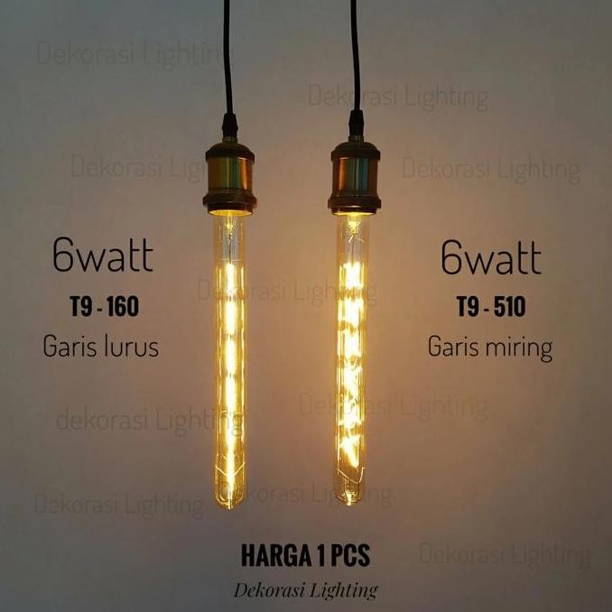 L650 lampu gantung vintage1lampu+ lampu filamen edison LED 6-7W