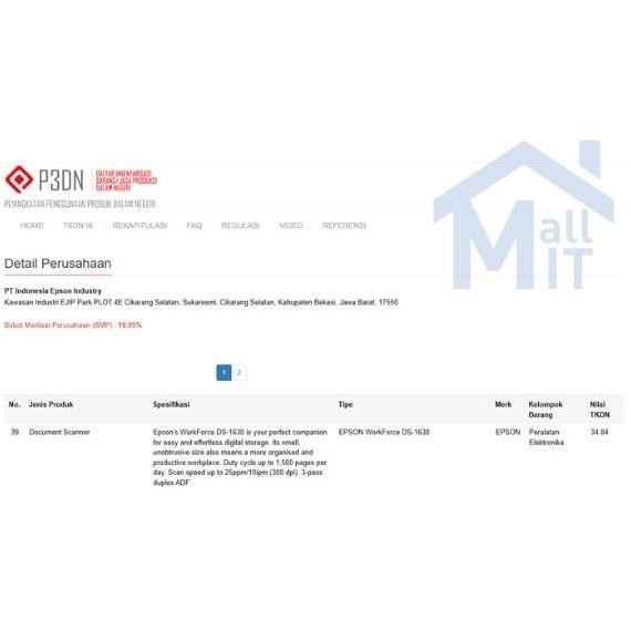 Scanner Epson Ds-1630 Epson Ds1630 Adf Scanner Resmi New Stok