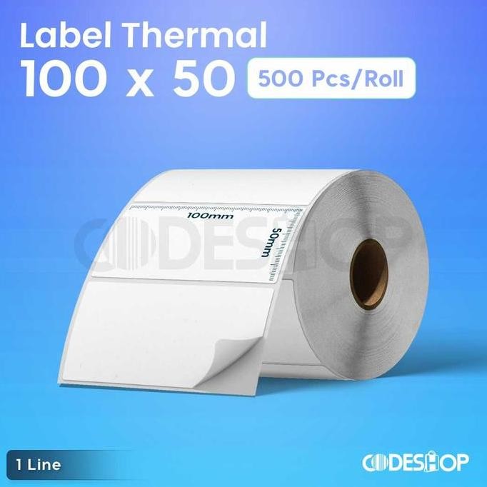 

HOT PROMO LABEL BARCODE 100 X 50 MM 1 LINE BAHAN THERMAL ISI 500PCS 100X50