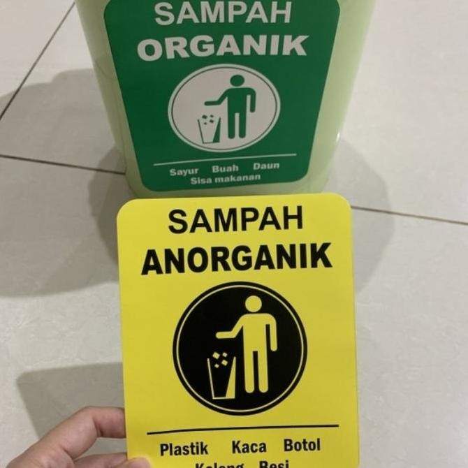 

TERMURAH sign stiker indoor gambar sampah organik anorganik recycle mini