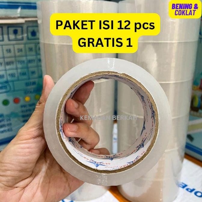 

MURAH Lakban Murah PAKET isi 12 pcs GRATIS 1 Packing 45 mm 90 y