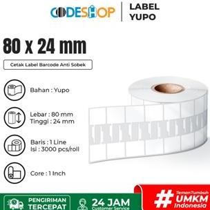

PROMO LABEL BARCODE YUPO UNTUK PERHIASAN EMAS/JEWELERY 80 x 24 mm ISI 1.500