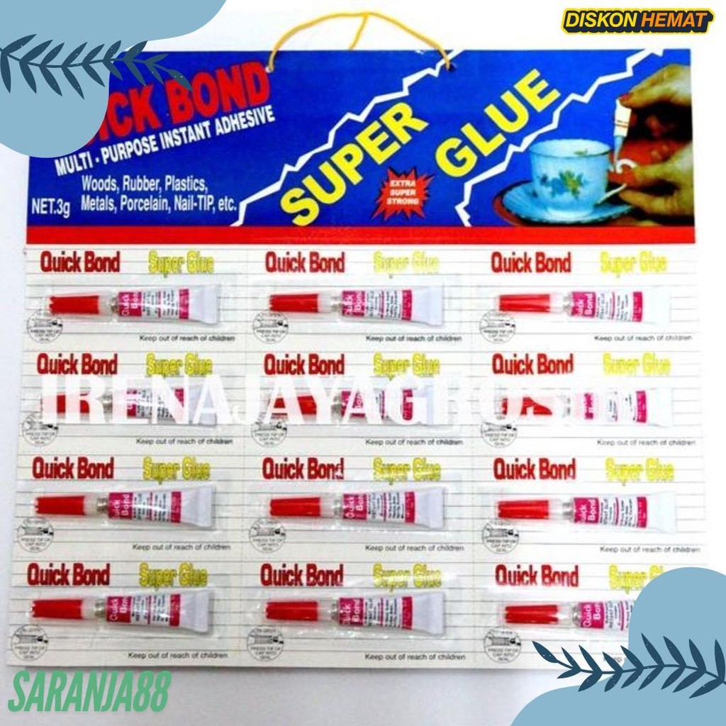 

Quick Bond Super Glue Lem Isi 12 Pcs 3 Gram Murah Terlengkap Dan Termurah