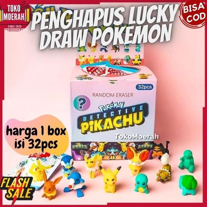 

PENGHAPUS POKEMON 1 BOX 32 pcs PENGHAPUS MISTERI LUCKY BOX POKEMON COD