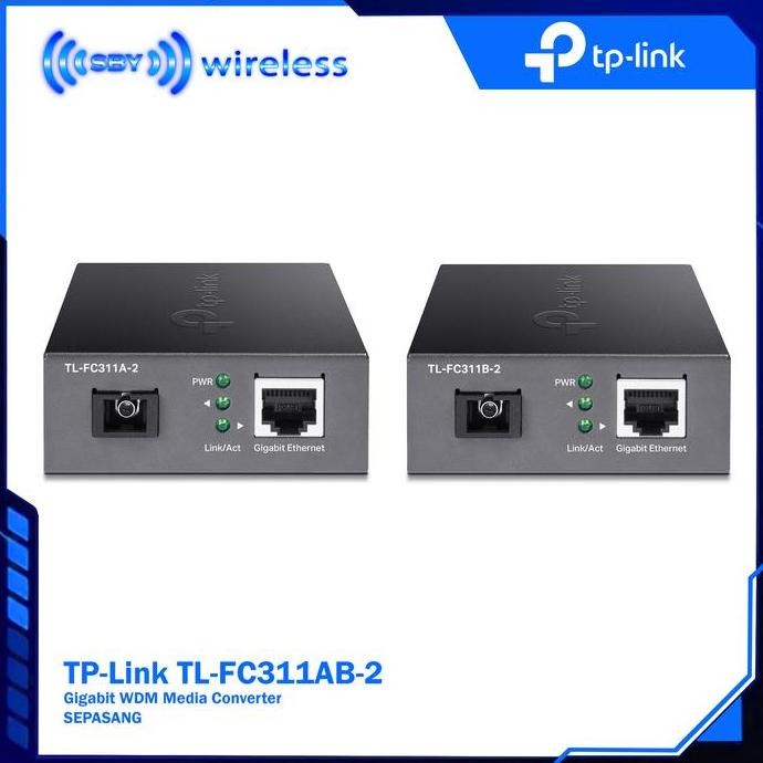 TERMURAH - TP-Link TL-FC311AB-2 Media Converter FO to LAN Gigabit AB - Sepasang