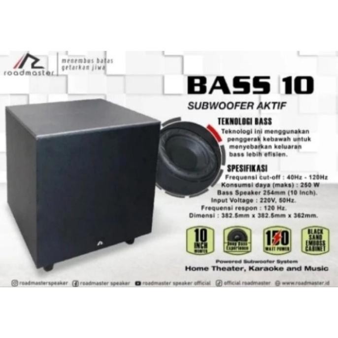 ROADMASTER SUBWOOFER BASS SPEAKER BASS 10 SUBWOOFER ACTIVE