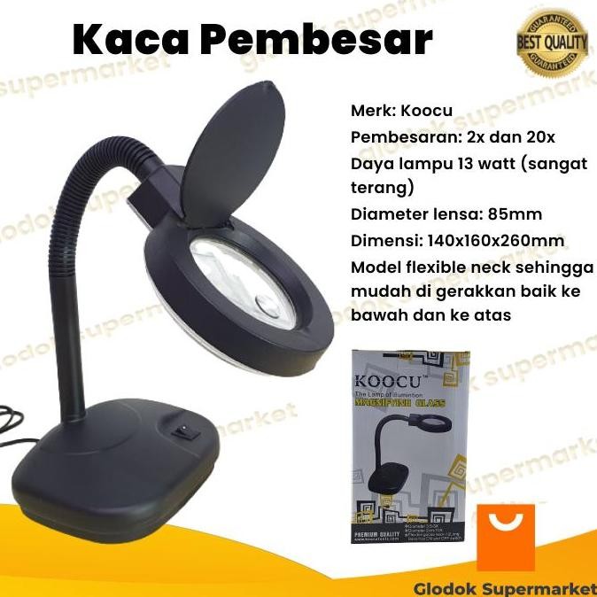 

TERMURAH - Lampu Meja Belajar Kaca Pembesar Pembesaran 2x 20x Magnifier Service Koocu