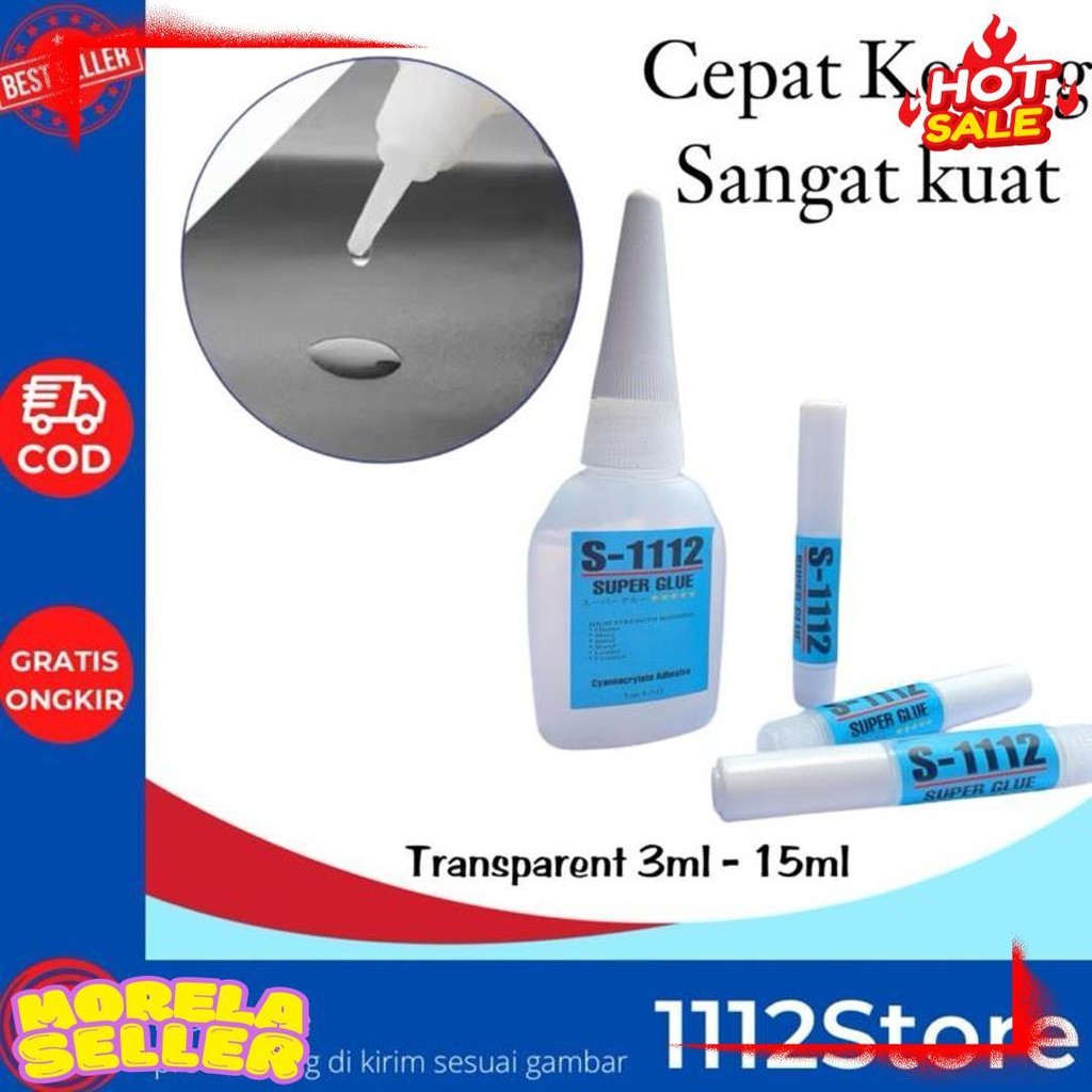 

1112Store -Lem Cair S1112 - Lem Super Kuat Cocok Untuk Kaca Mata,Kerajinan Tangan Dan Hiasan Kuku Terlengkap Dan Termurah