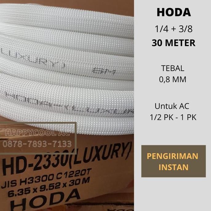 Grosir Pipa Ac Merk Hoda Tebal 0.8 Mm Pipa Ac 1/4 X 3/8 (30 Meter) Instan