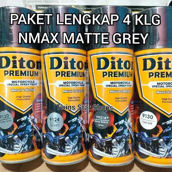READY Diton Premium Paket Lengkap 4 Kaleng 400cc Nmax Matte Grey Abu-abu Doff Dop 9314 Primer Grey 9