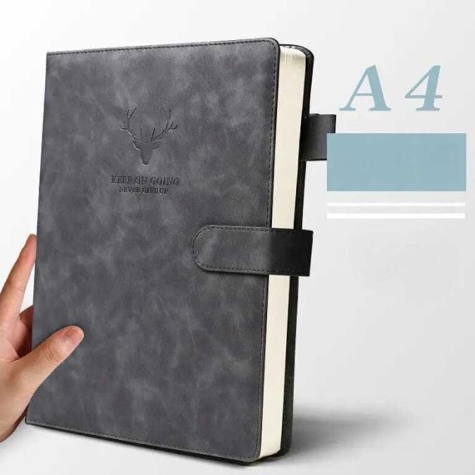 

READY Buku Catatan Harian Tlevino Notebook Cover Kulit Magnetic Buckle A4 NEW