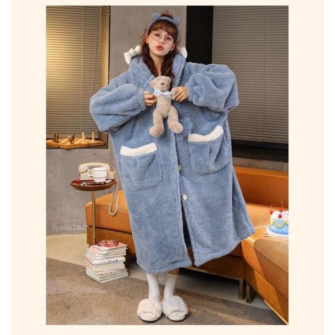 BAJU KOSTUM ONESIE PIYAMA SHARK BIRU YUKATA MODEL DRESS GAUN ROK KIGURUMI COSPLAY PESTA