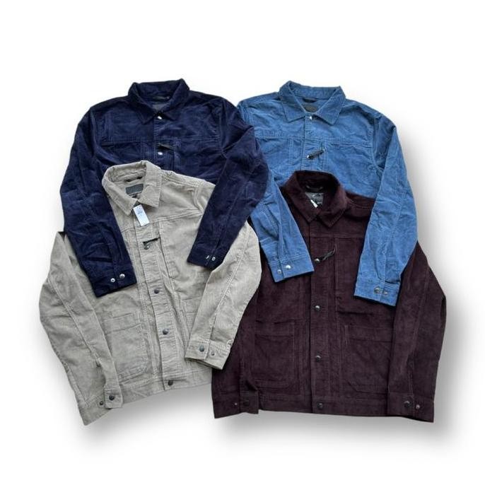 New Collection !!! Corduroy Trucker Jacket Stretch  Pria Denim